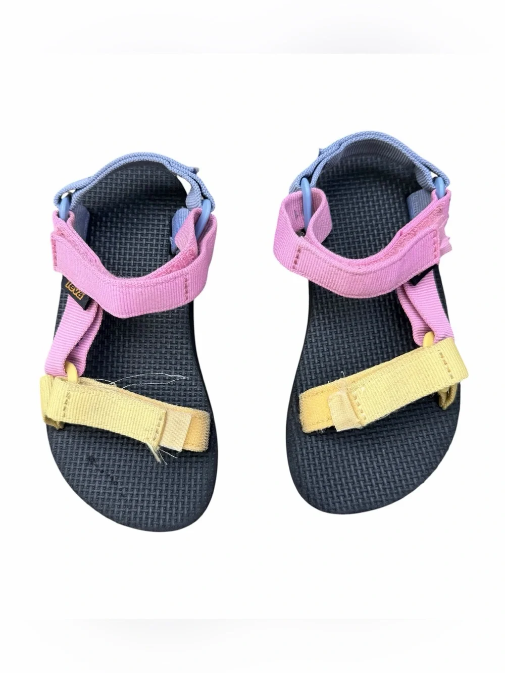 Teva Kids Original Universal Sandals Pink Blue Yellow Hook & Loop